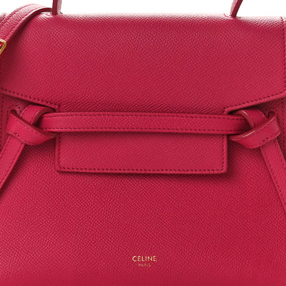 Celine Grained Calfskin Nano Belt Bag Raspberry 7 of 9