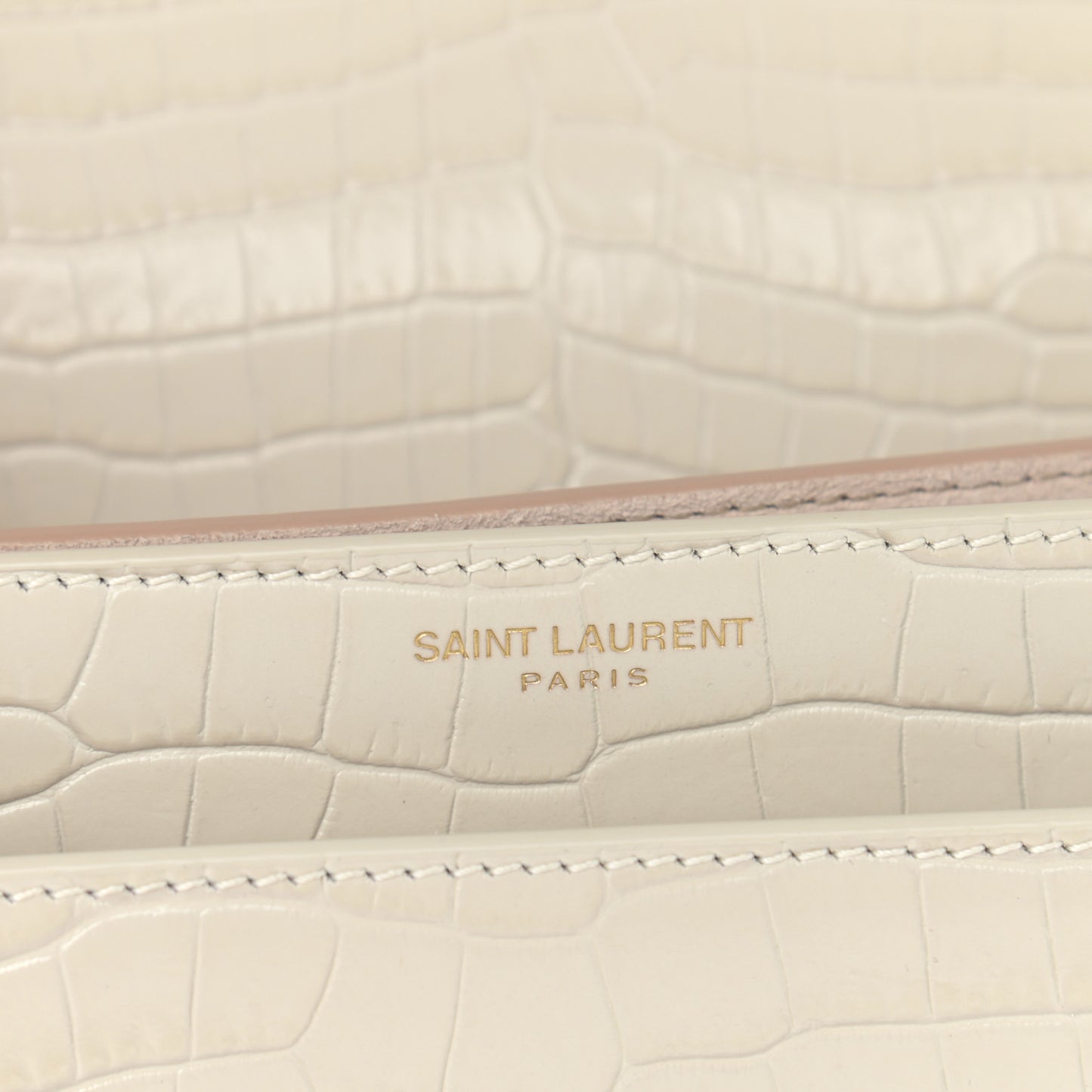 Calfskin Crocodile Embossed Medium Monogram Sunset Blanc Vintage