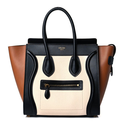 Celine Baby Grained Calfskin Tri-Color Micro Luggage White 1 of 9