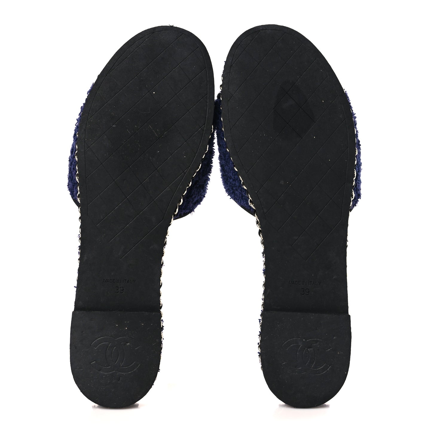 Terry CC Flat Mules 39 Navy Blue