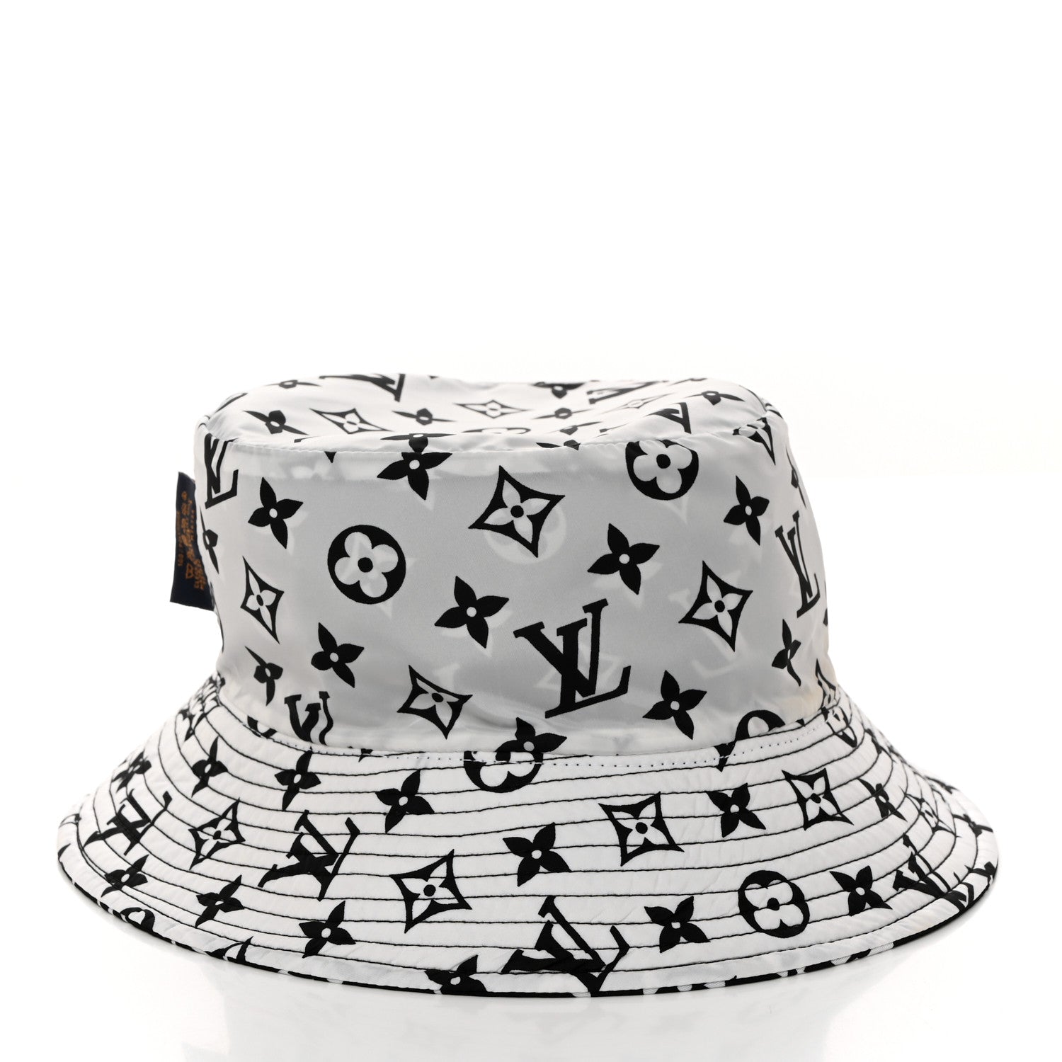 Louis Vuitton Nylon Monogram Reversible Bob Bucket Hat S Black White 5 of 14