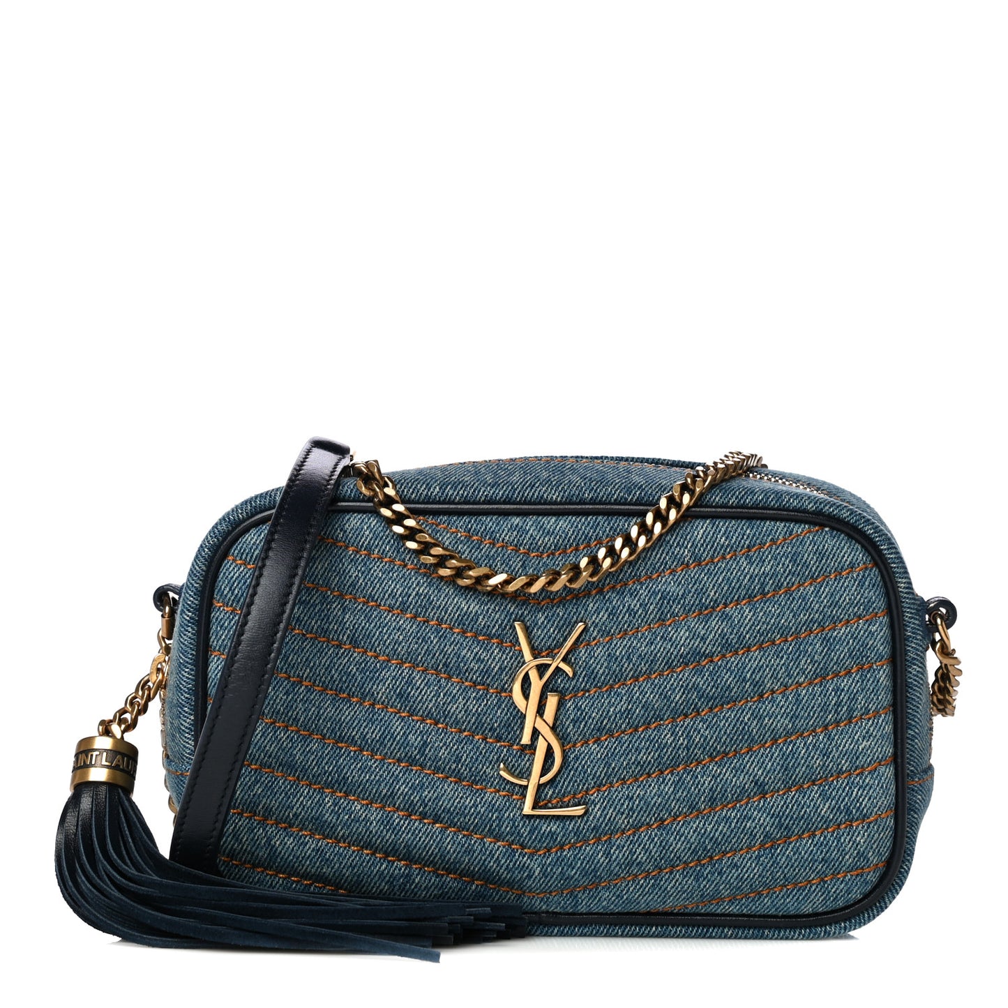 Denim Matelasse Monogram Mini Lou Camera Bag California Blue
