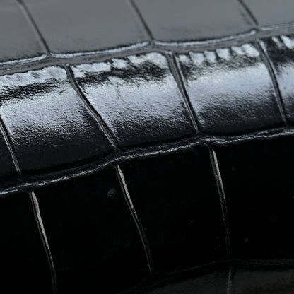 Balenciaga Shiny Calfskin Crocodile Embossed Hourglass Chain Bag Black 13 of 13