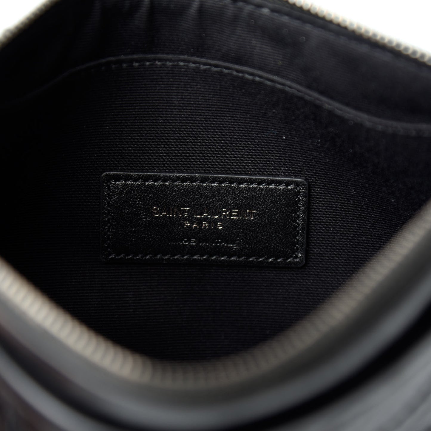 Crinkled Calfskin Matelasse Monogram Niki Bill Pouch Black