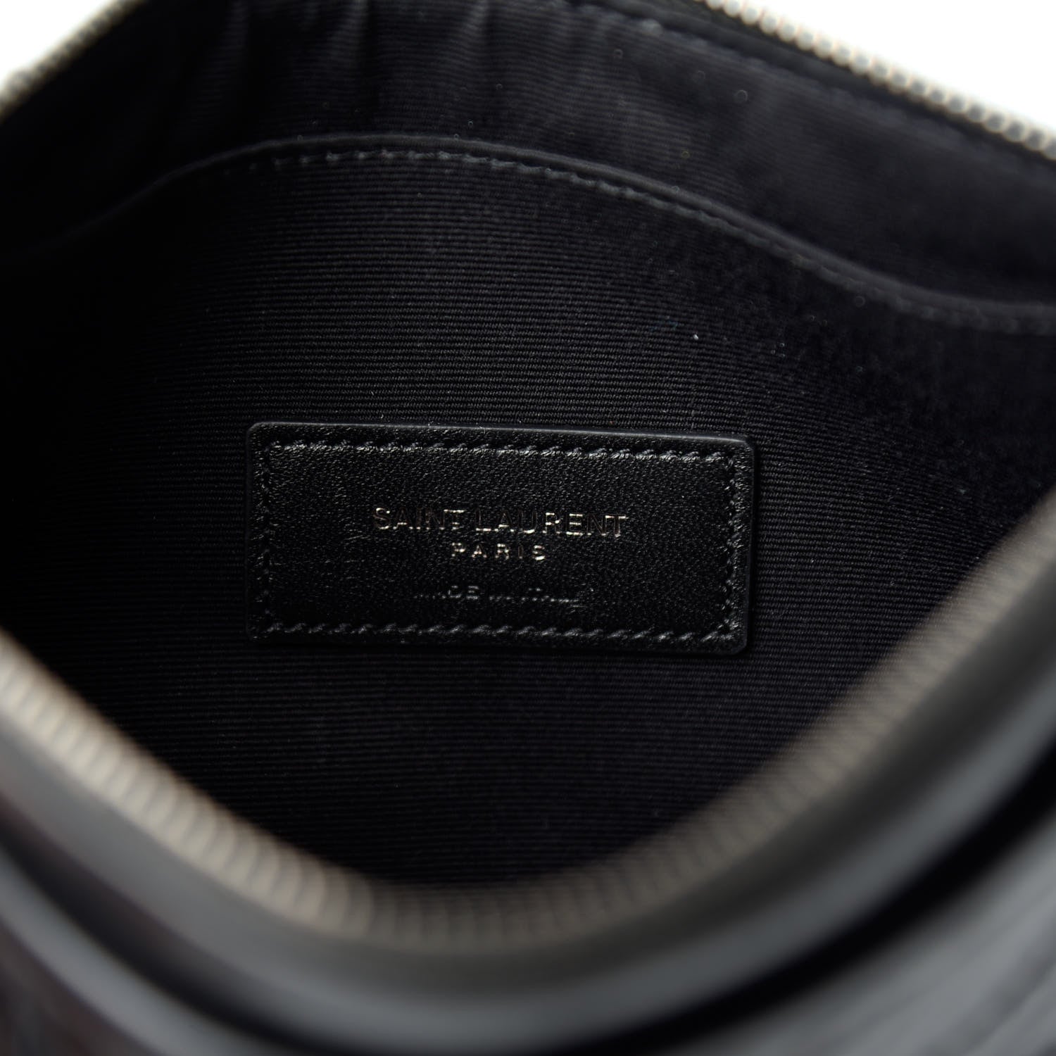 Saint Laurent Crinkled Calfskin Matelasse Monogram Niki Bill Pouch Black 6 of 7