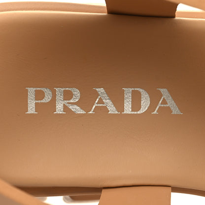 Prada Foam Rubber Metal Triangle Logo Monolith 55mm Cage Sandals 41 Orzo 7 of 8