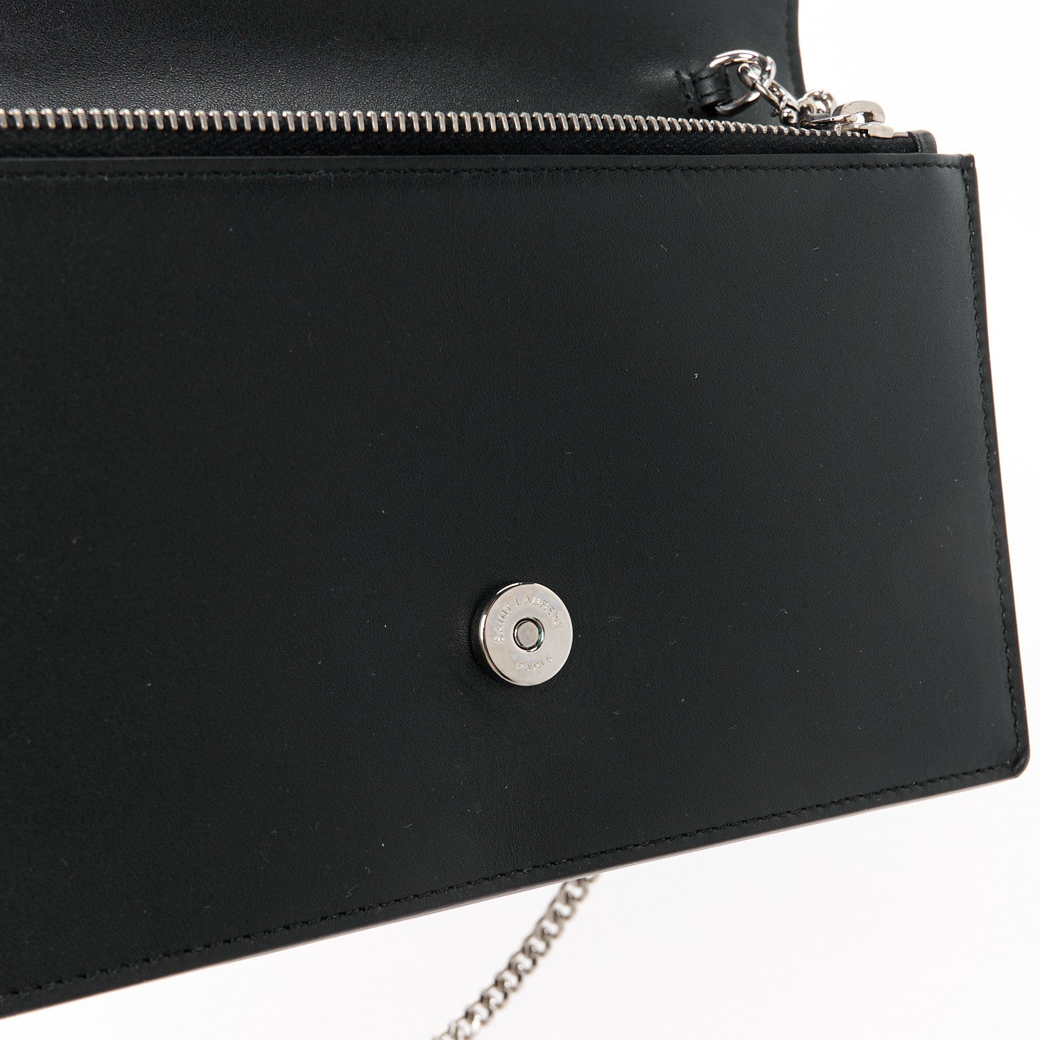 Saint Laurent Smooth Calfskin Classic Monogram Kate Tassel Chain Wallet Black 11 of 11