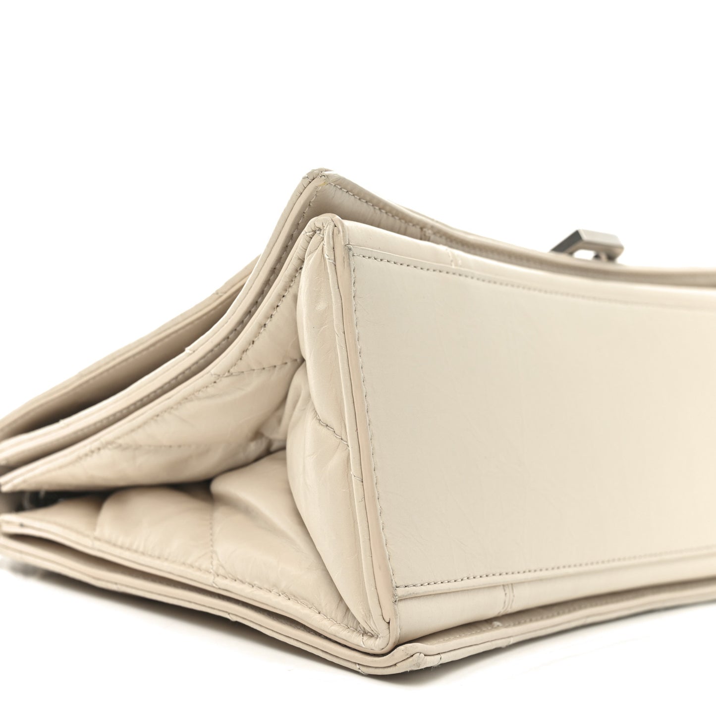 Crushed Calfskin Quilted Medium Crush Chain Bag Nude Nude