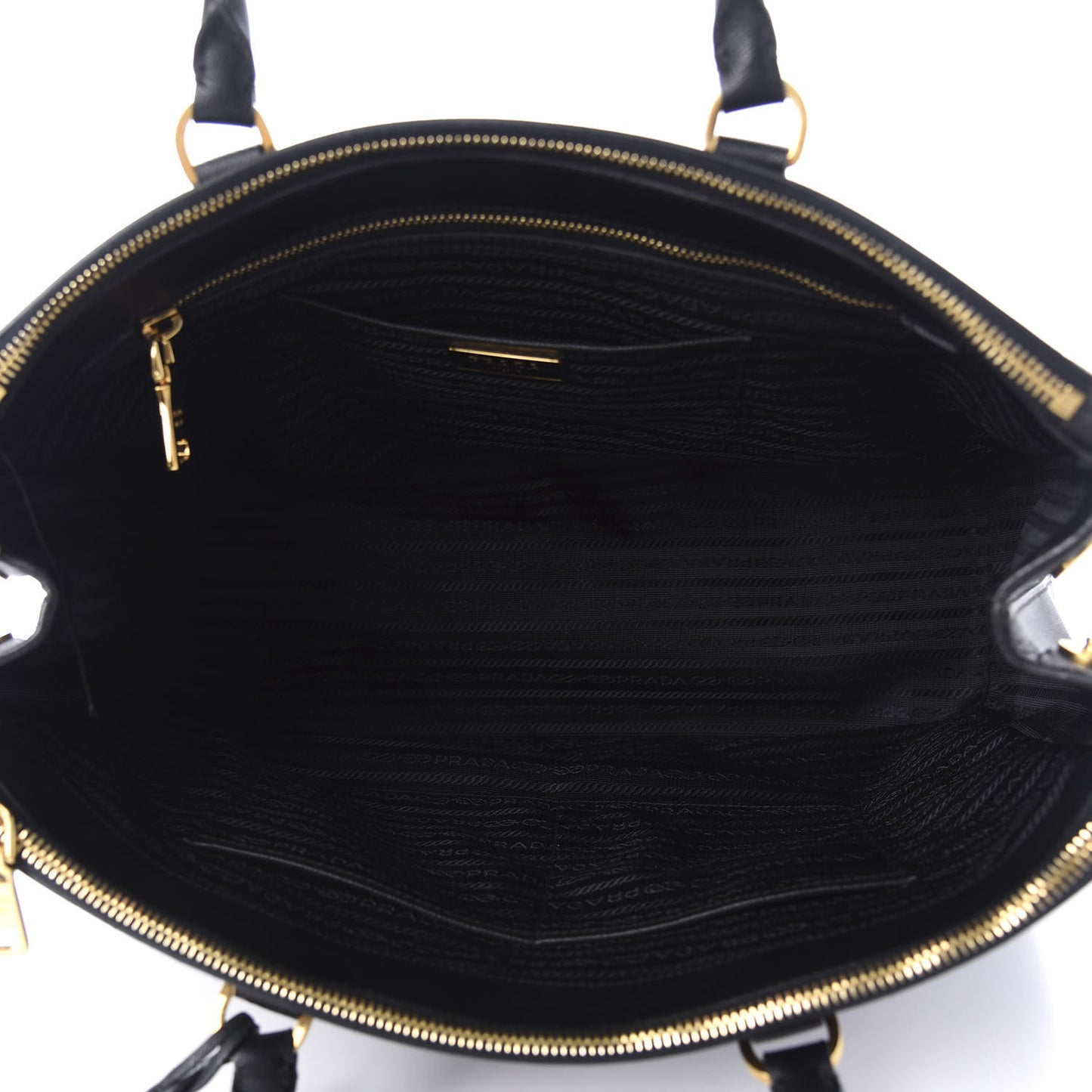 Saffiano Large Galleria Double Zip Tote Black