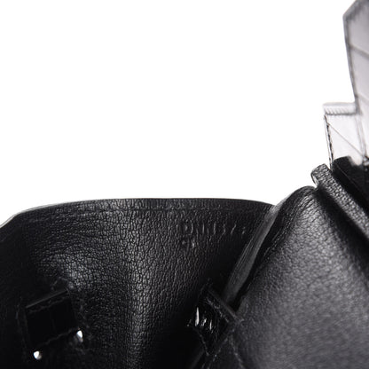 Hermes Togo Shiny Niloticus Crocodile Birkin Touch 30 Black 9 of 11