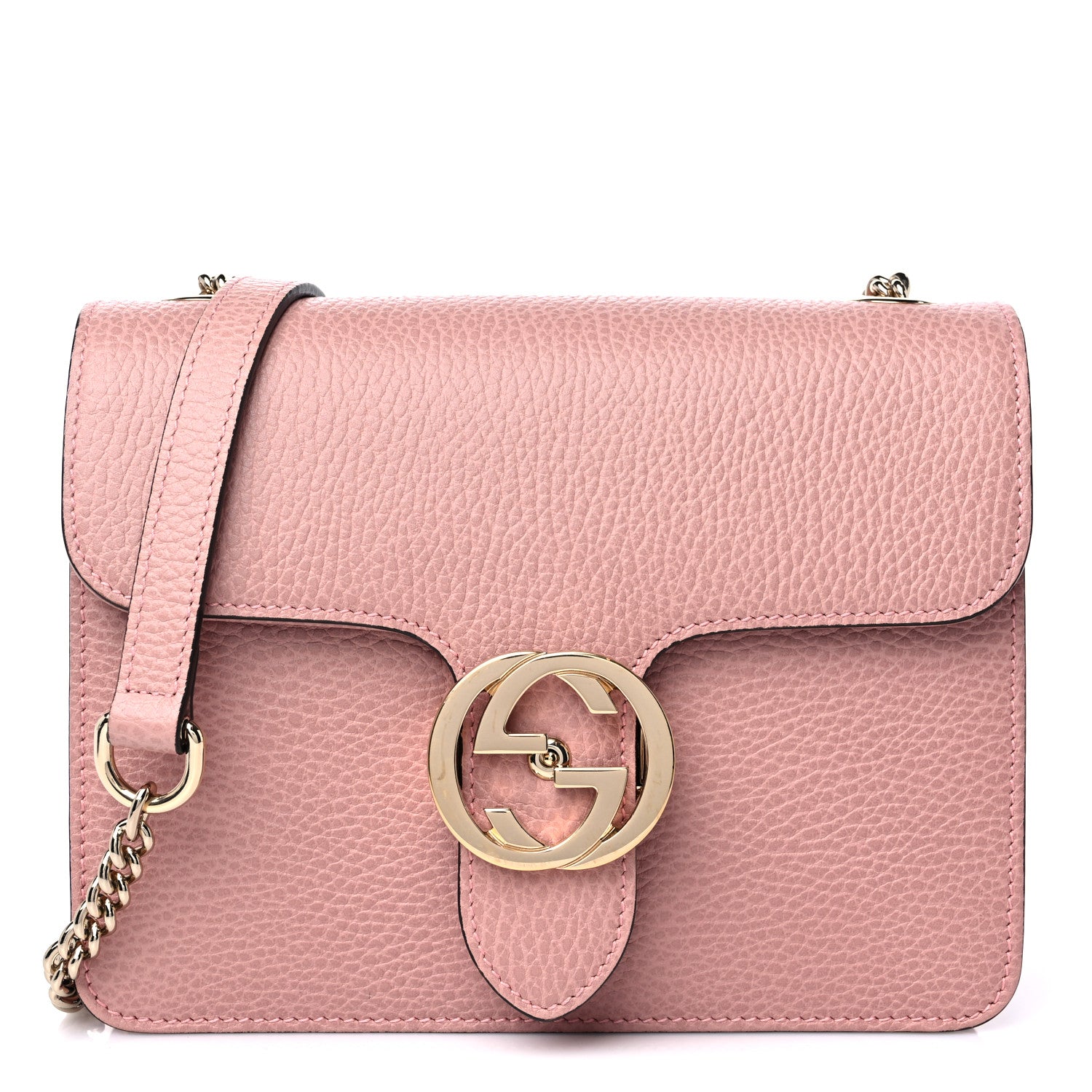 Gucci Dollar Calfskin Small Interlocking G Shoulder Bag Soft Pink 1 of 11