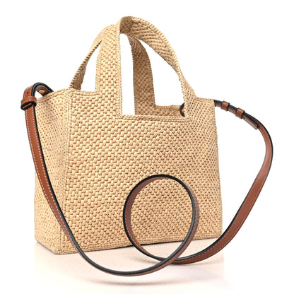 Loewe Raffia Small Paula's Ibiza Logo Tote Natural Tan 3 of 9