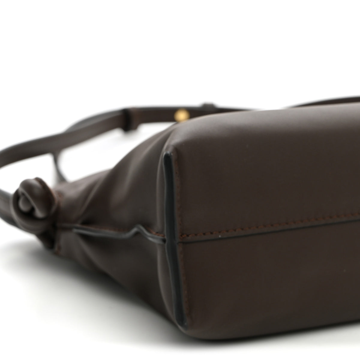 Calfskin Mini Flamenco Knot Clutch  Chocolate