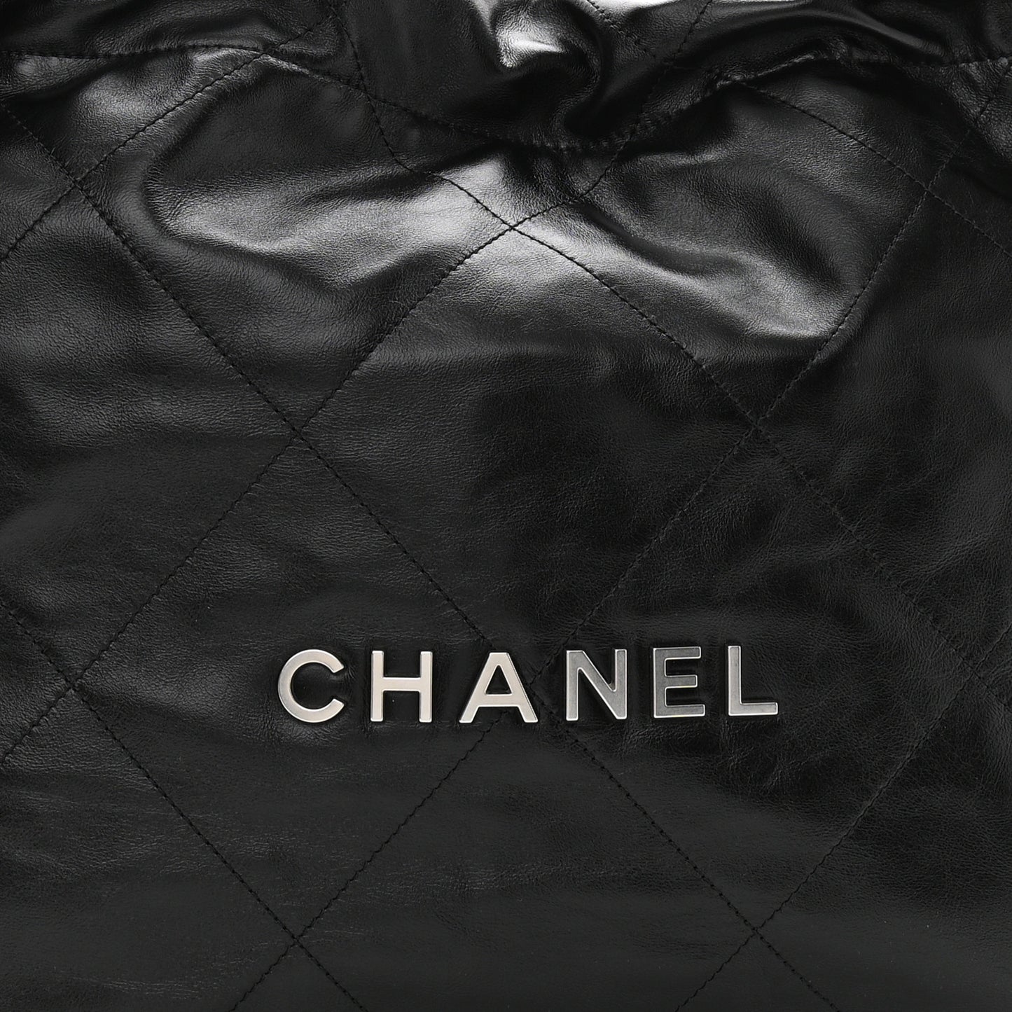 Shiny Calfskin Quilted Small Chanel 22 Black