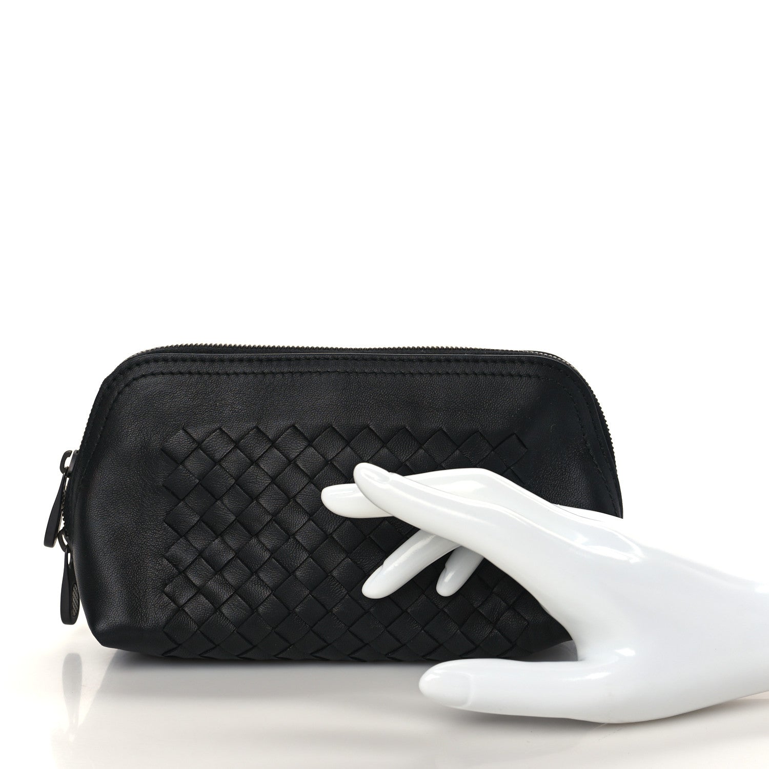 Bottega Veneta Nappa Intrecciato Small Cosmetic Pouch Black 2 of 7