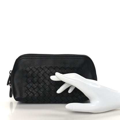 Bottega Veneta Nappa Intrecciato Small Cosmetic Pouch Black 2 of 7