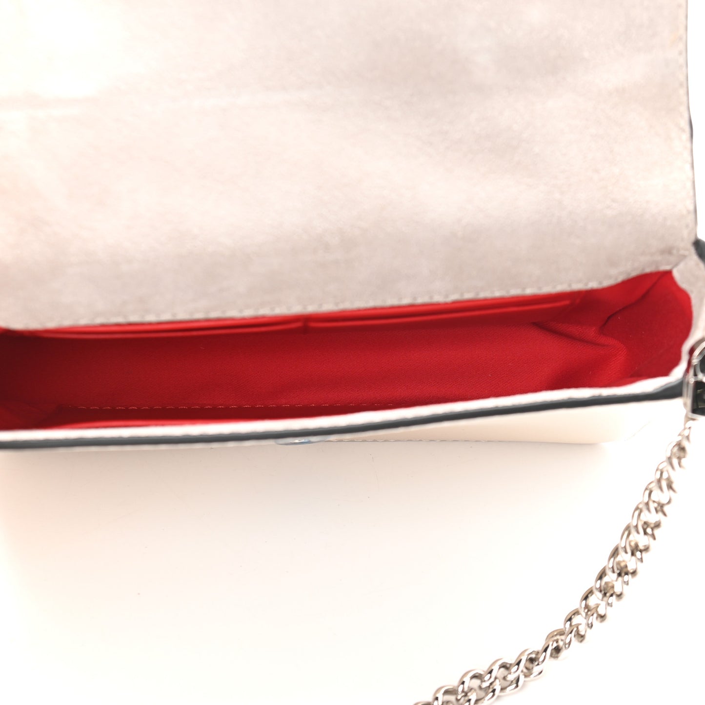 Calfskin Spikes Loubinthesky Zoompouch Crossbody Ivory Multicolor
