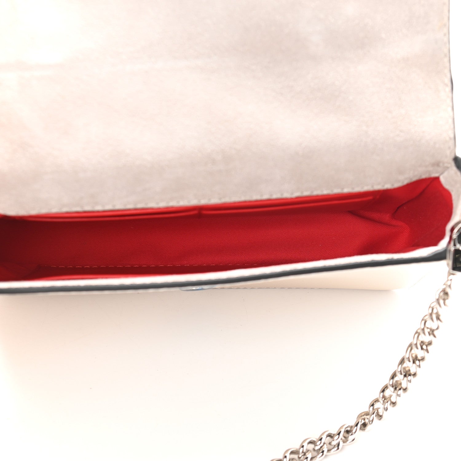 Christian Louboutin Calfskin Spikes Loubinthesky Zoompouch Crossbody Ivory Multicolor 5 of 8