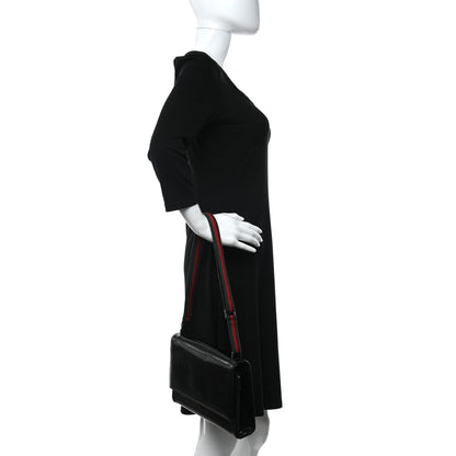 Gucci Patent Web Shoulder Bag Black 2 of 9