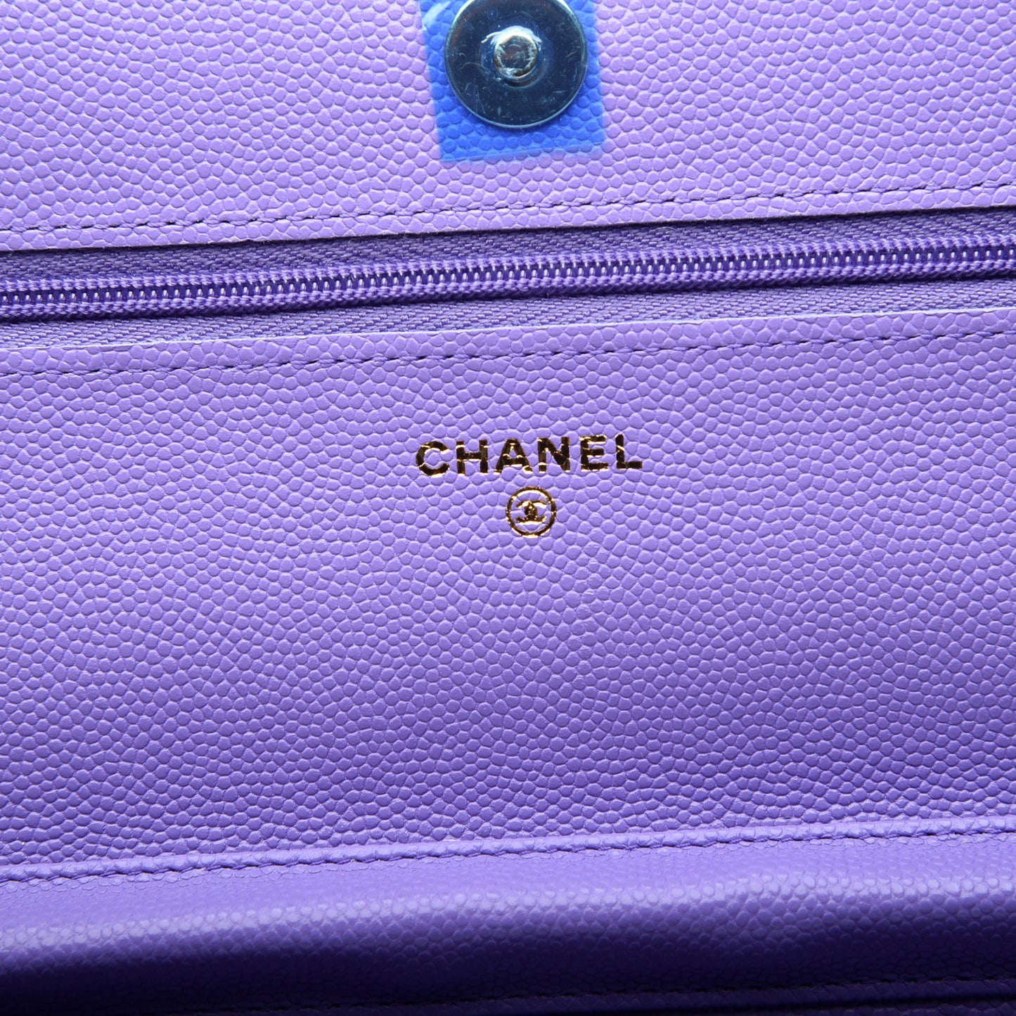 Caviar Quilted Wallet On Chain WOC Purple