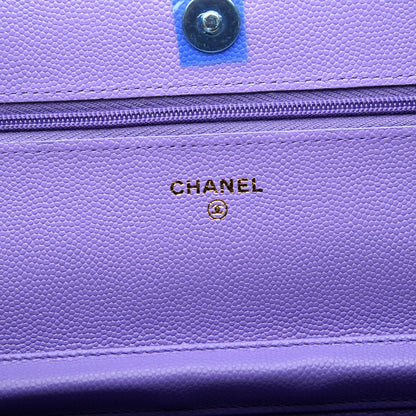 Chanel Caviar Quilted Wallet On Chain WOC Purple 7 of 9