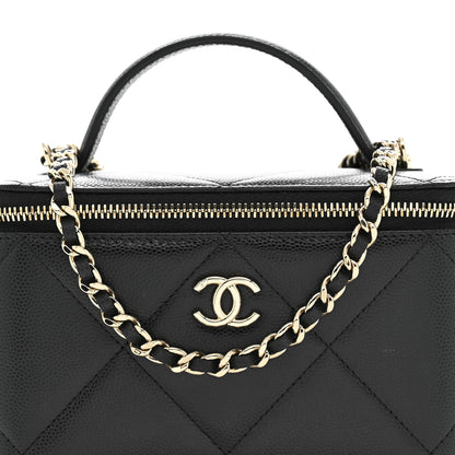 Chanel Caviar Quilted Top Handle Long Vanity Black 8 of 11