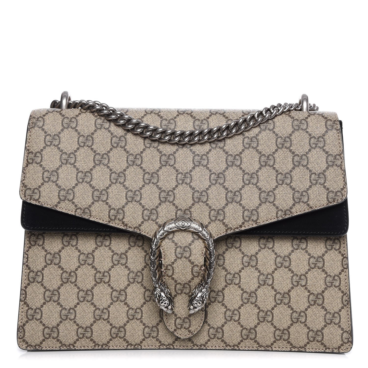 Gucci GG Supreme Monogram Medium Dionysus Shoulder Bag Black 1 of 9