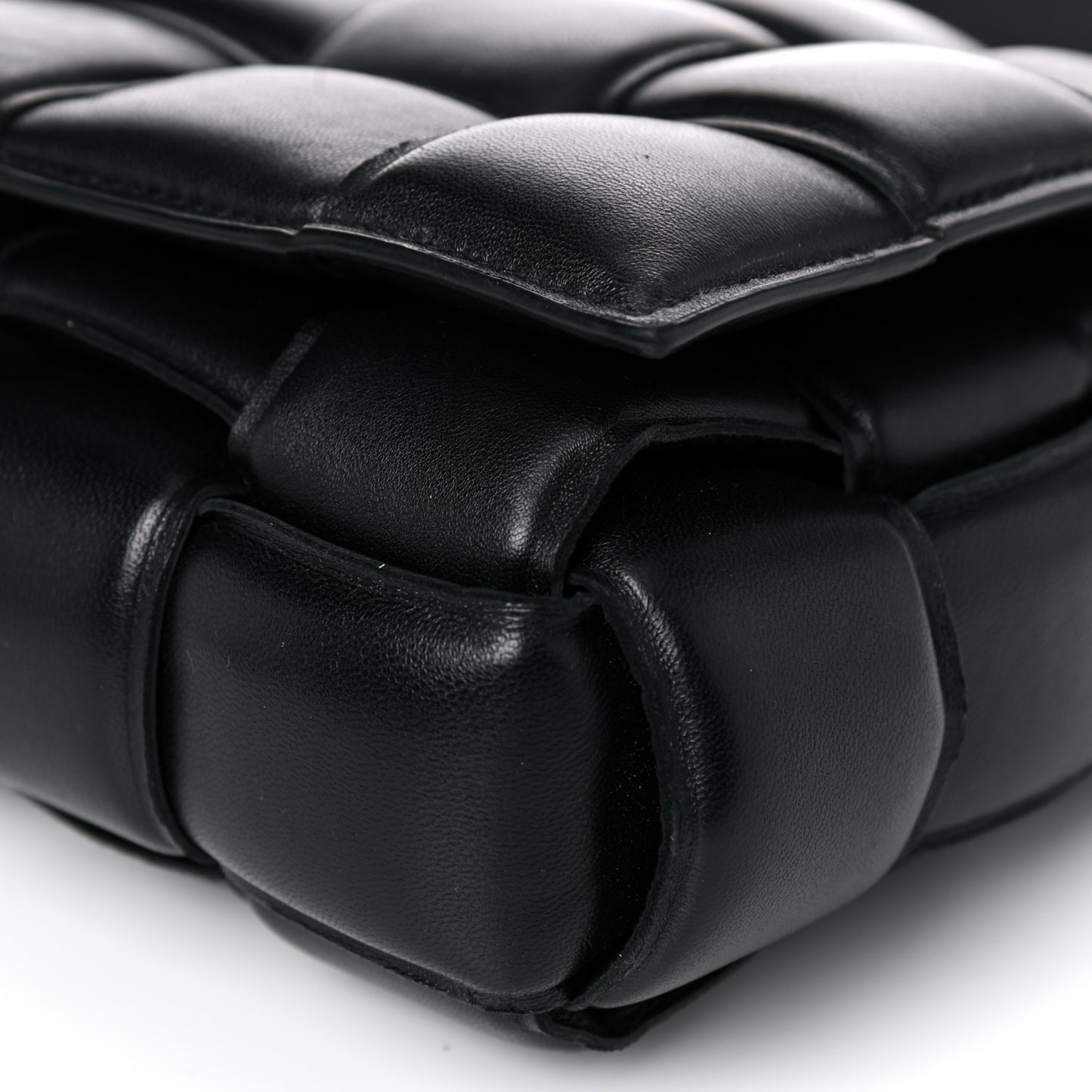 Nappa Maxi Intreccio Padded Cassette Crossbody Bag Black