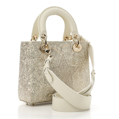 Christian Dior Calfskin Around The World Printed Small My ABCDior Lady Dior White Gold 3 of 9