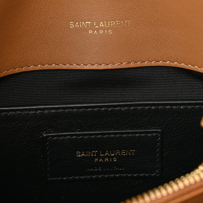 Saint Laurent Suede Matelasse Chevron Monogram Medium College Bag Cinnamon 6 of 11