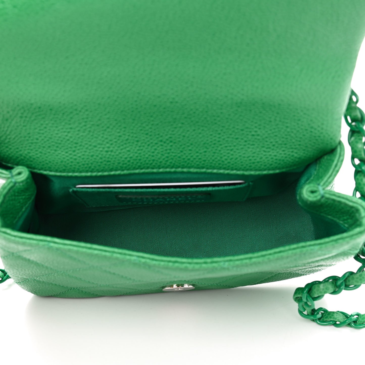 Caviar Quilted Mini Incognito Square Flap Green