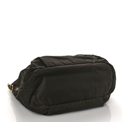 Prada Tessuto Nylon Jacquard Logo Aviator Satchel Ebano 4 of 8