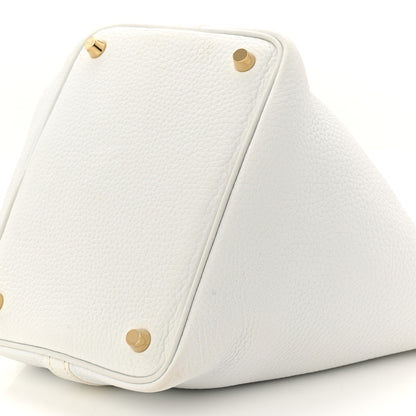 Hermes Taurillon Clemence Picotin Lock 18 PM White 10 of 10