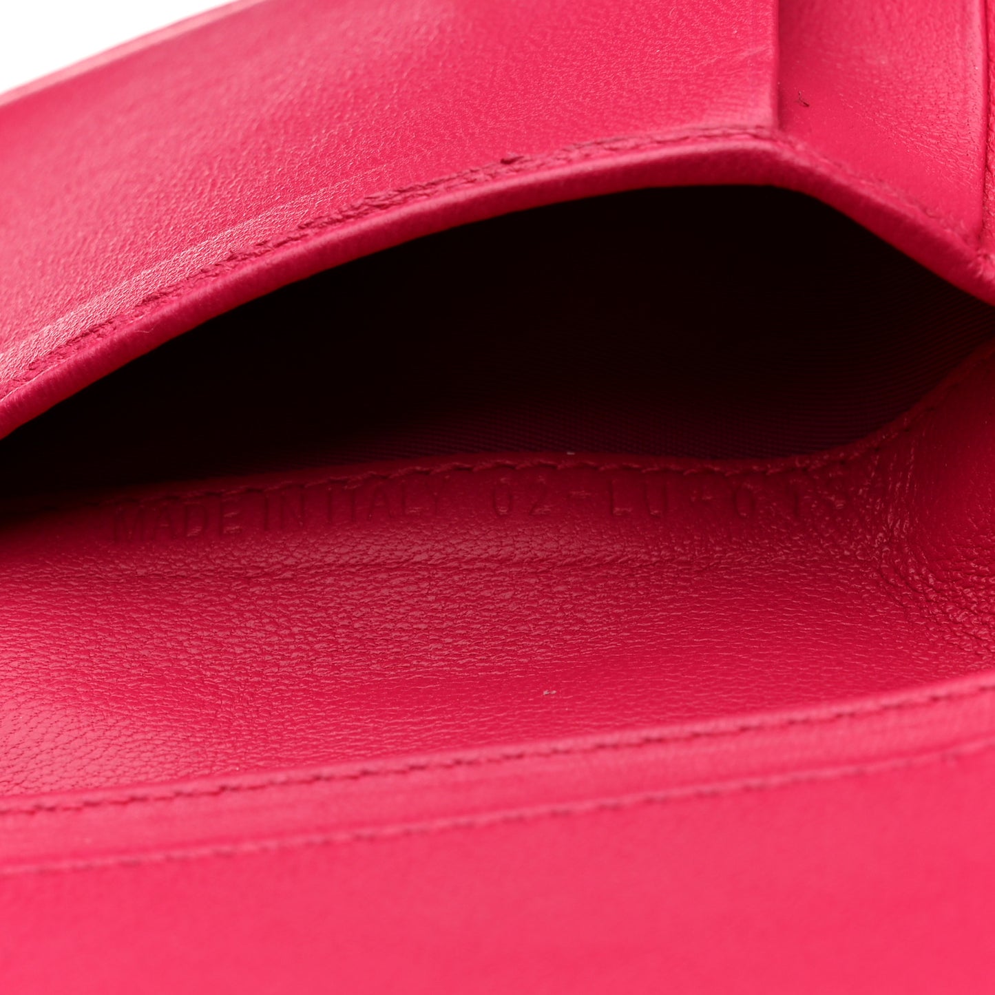 Lambskin Cannage Small Lady Dior Flap Card Holder Fuchsia