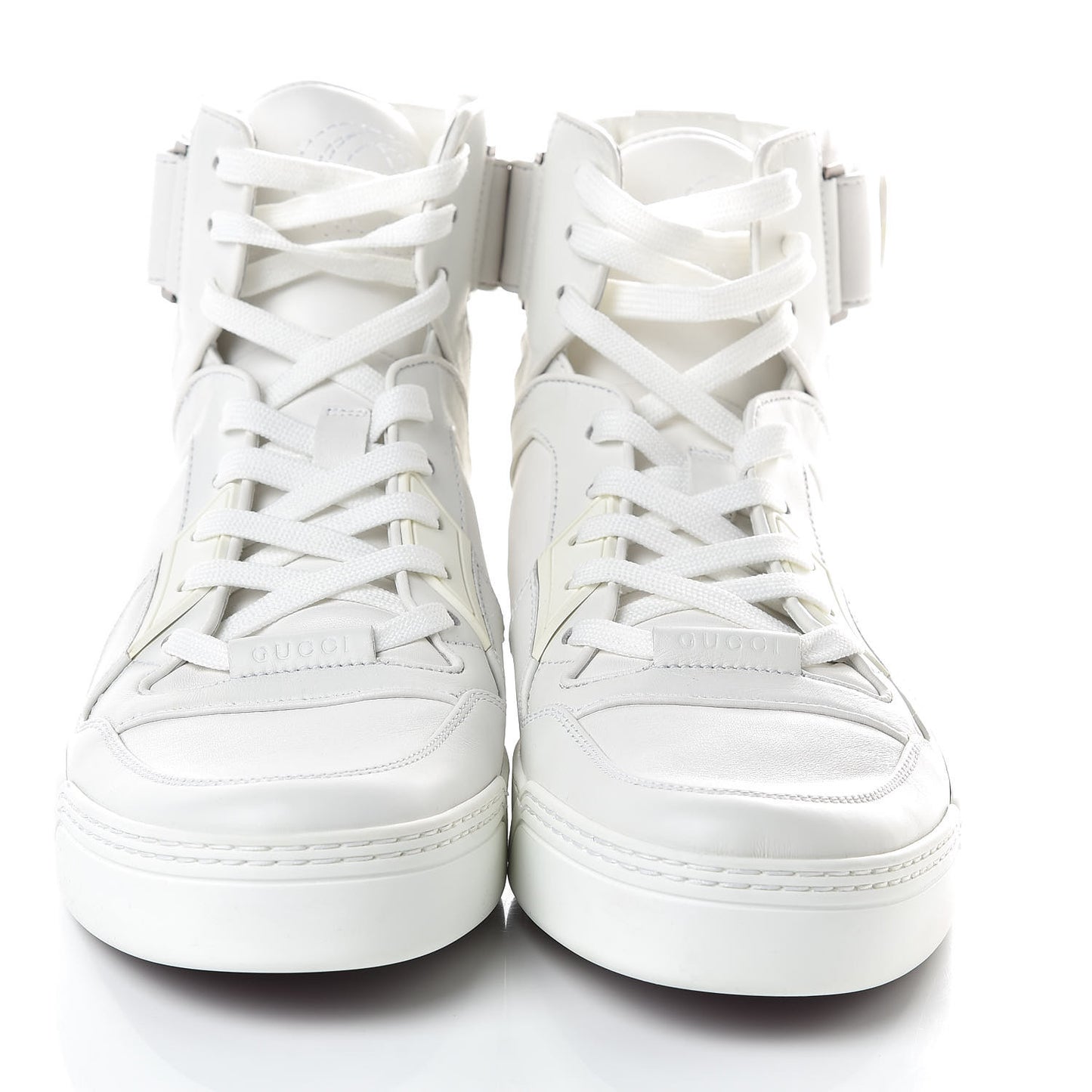 Calfskin Mens High Top Sneakers 10 White