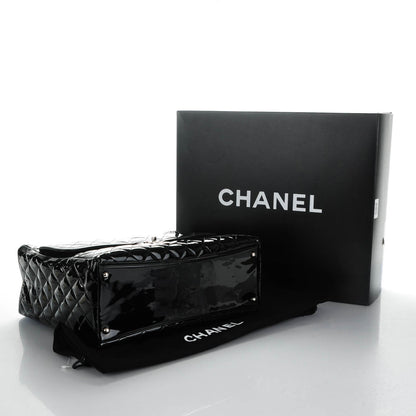 Chanel Patent Quilted Large Coco Shine Shopping Tote Black 4 of 8