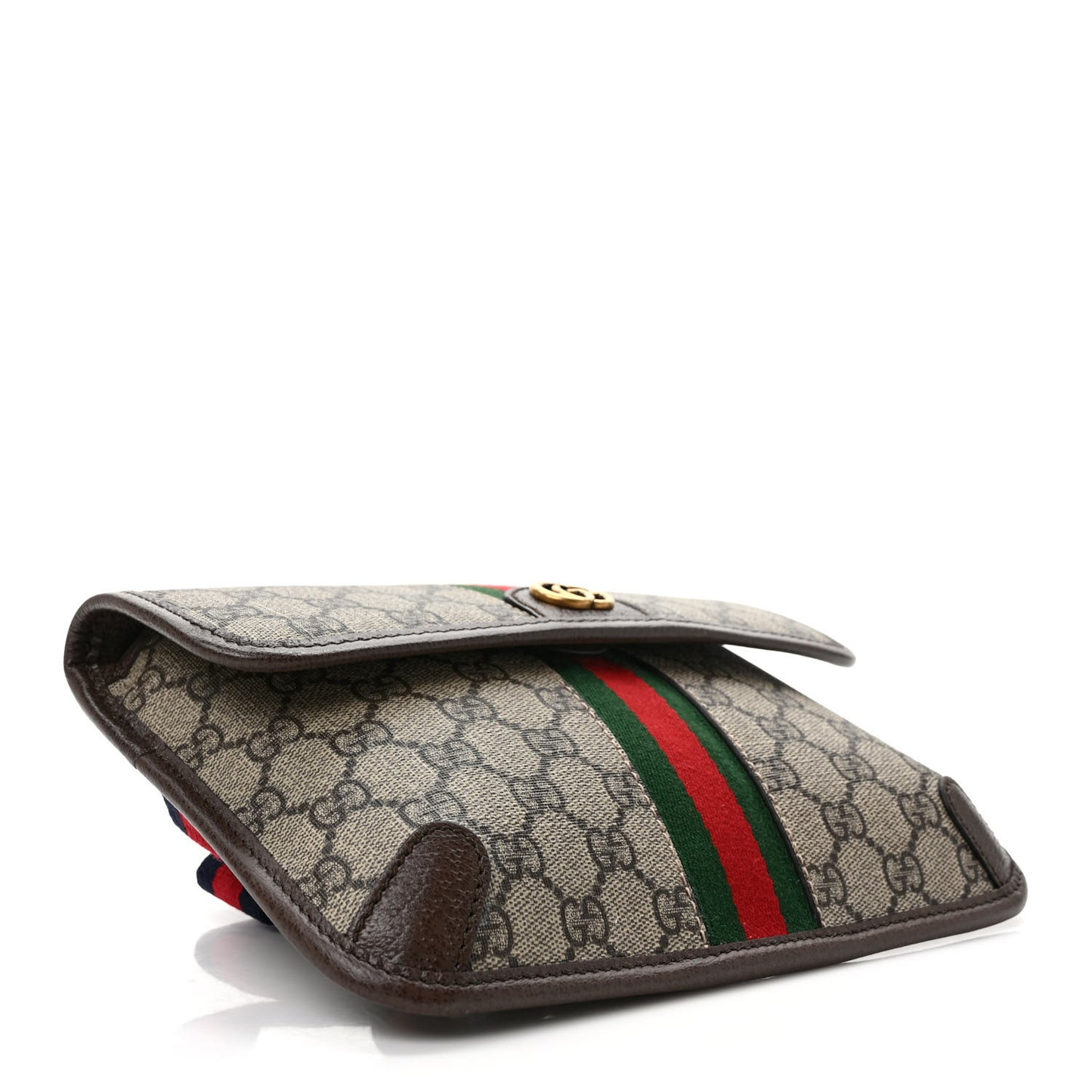 GG Supreme Monogram Web Small Ophidia Belt Bag Brown
