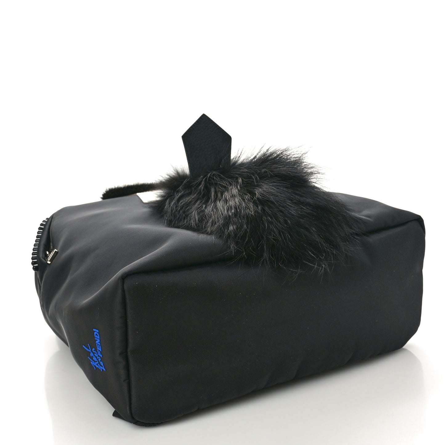 Nylon Vitello Century Mink Fox Goat Fur Studded Karlito Backpack Black Multicolor