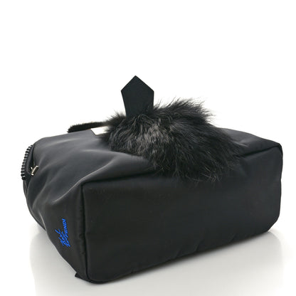Fendi Nylon Vitello Century Mink Fox Goat Fur Studded Karlito Backpack Black Multicolor 4 of 10