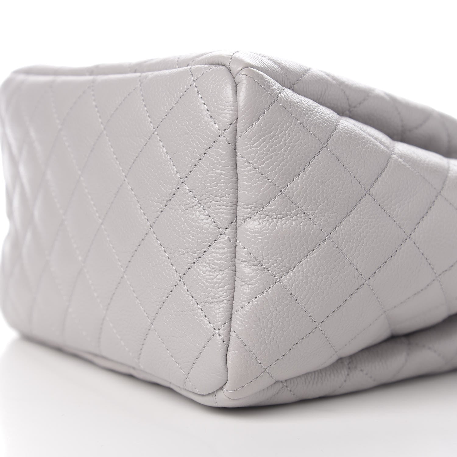 Chanel Caviar Quilted Small Chain Bucket Bag Light Gray 8 of 10