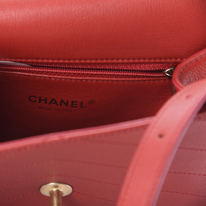 Chanel Calfskin Chevron Stitched Coco Waist Bag Red 8 of 10