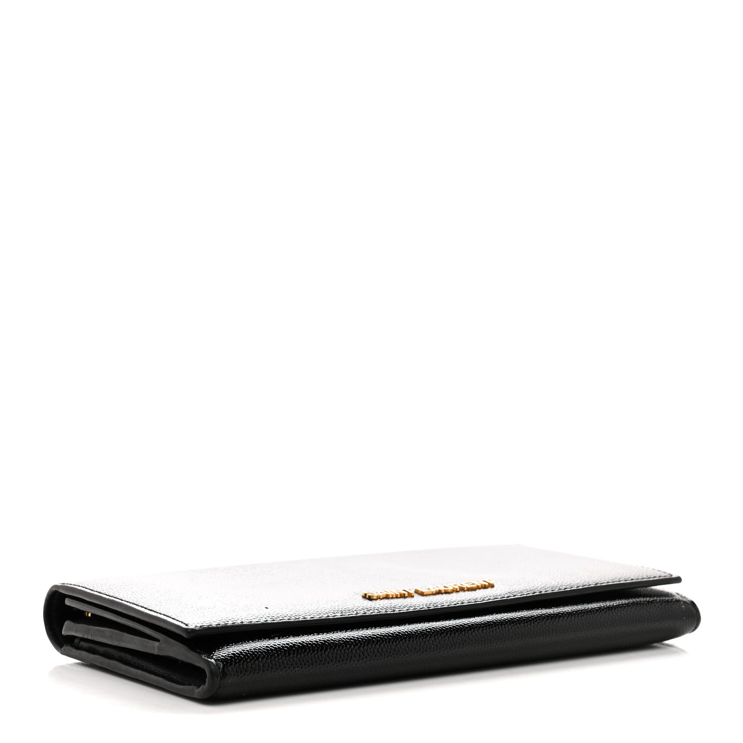 Patent Grain de Poudre Classic Large Letters Flap Wallet Black