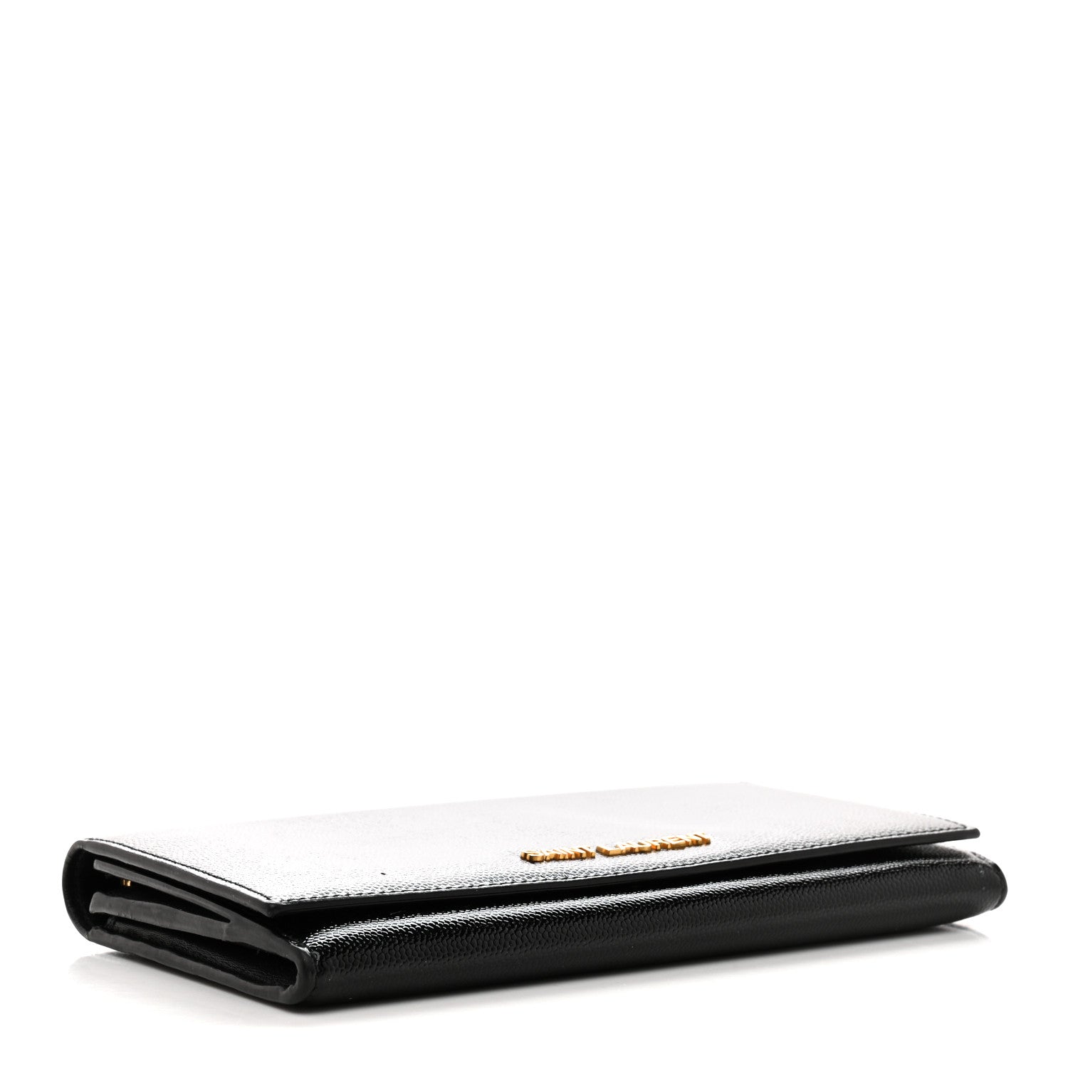 Saint Laurent Patent Grain de Poudre Classic Large Letters Flap Wallet Black 4 of 11