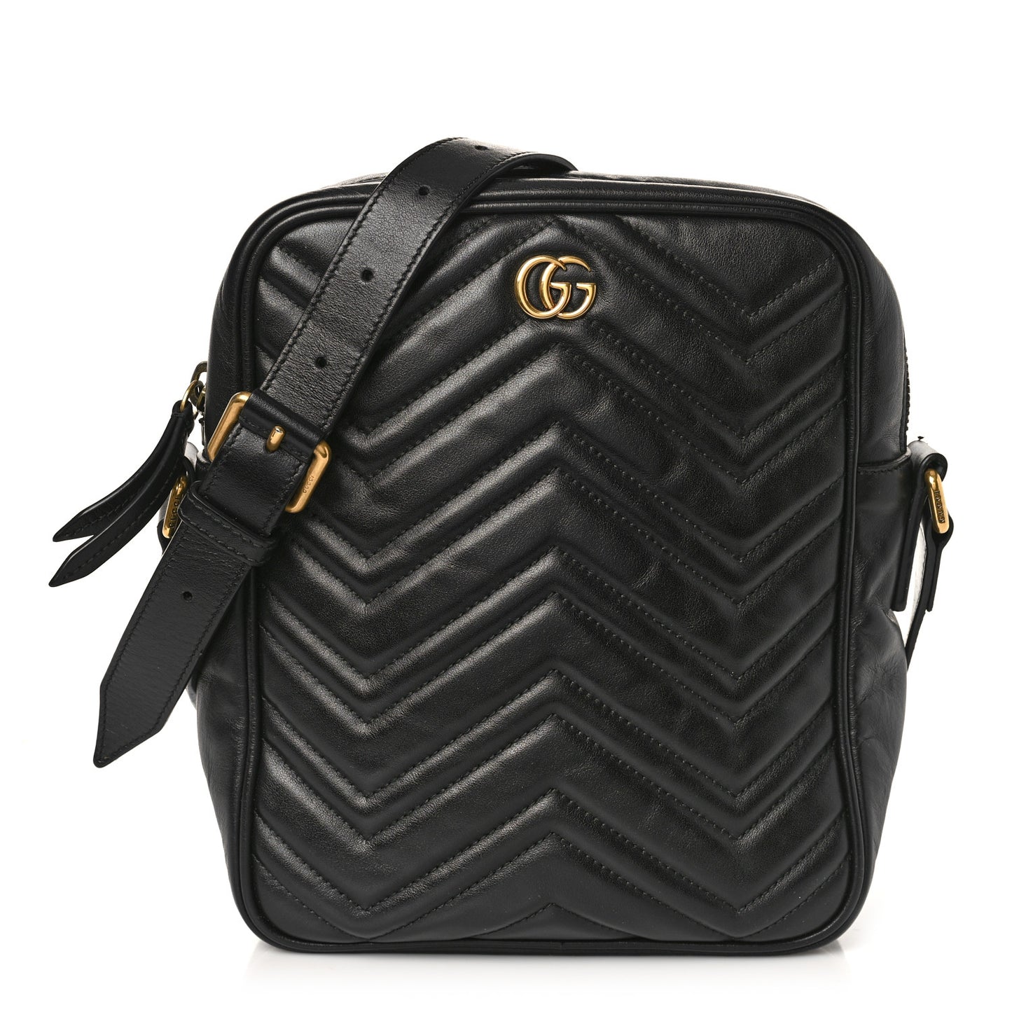Calfskin Matelasse GG Marmont Travel Bag Black