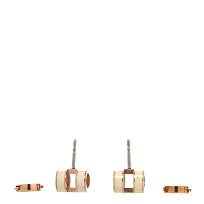 Hermes Gold Lacquered Pop H Earrings White 3 of 6