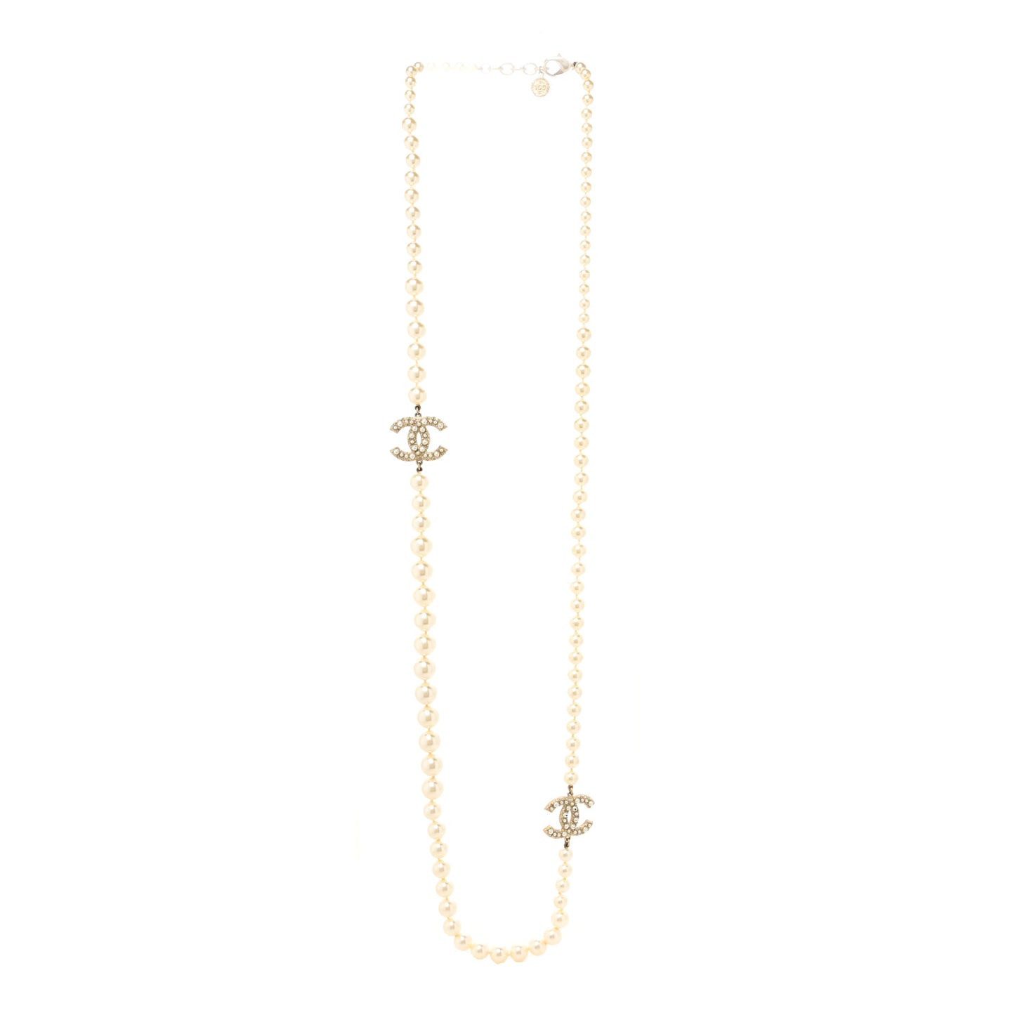 Pearl CC 100th Anniversary Necklace Light Gold