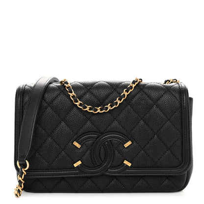 Chanel Caviar Quilted Small CC Filigree Flap Black 1 of 10