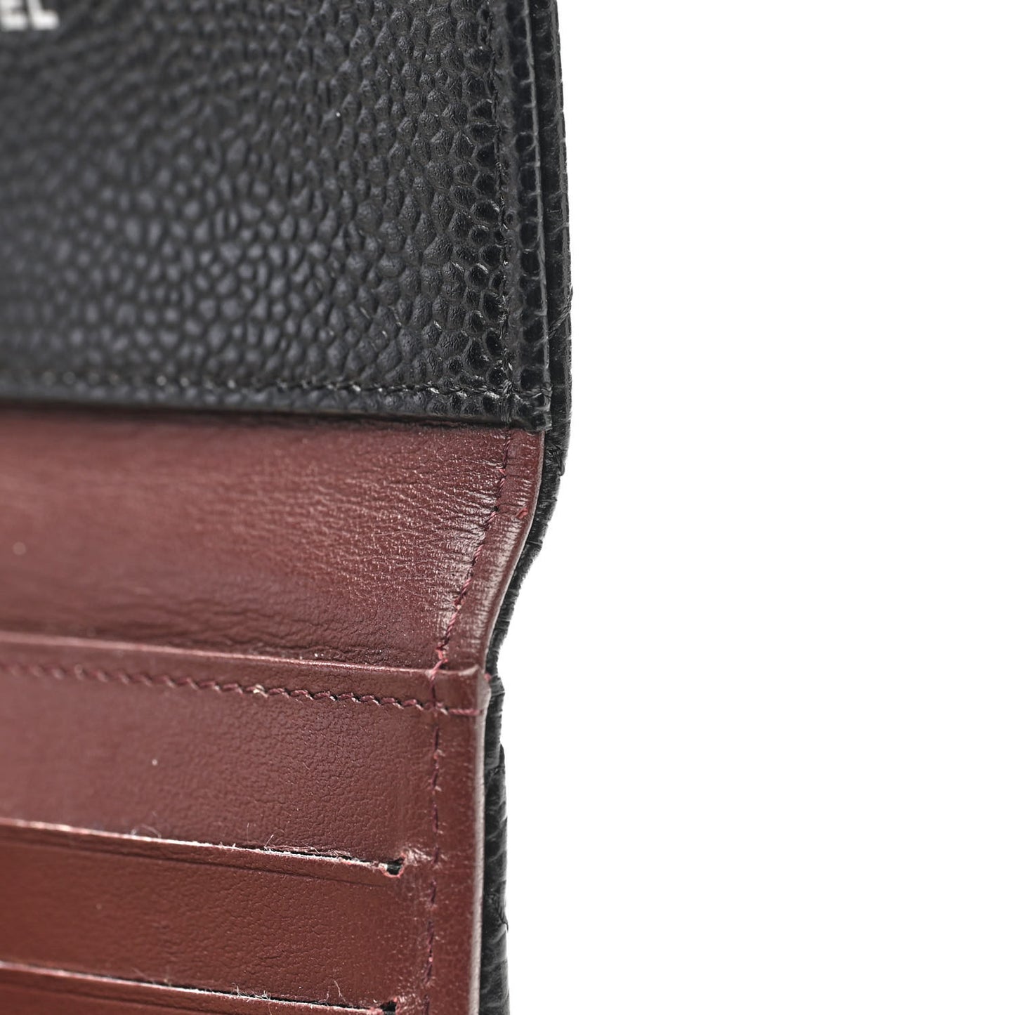 Caviar Quilted Compact Flap Wallet Black