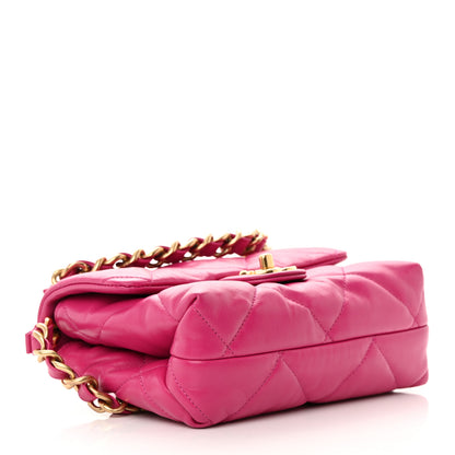 Chanel Lambskin Quilted Small Chain Top Handle Flap Fuchsia 4 of 16