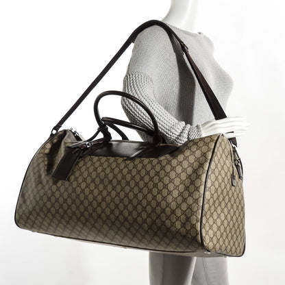 Gucci Coated Canvas Monogram Large Carry On Duffle Bag Brown 2 of 8